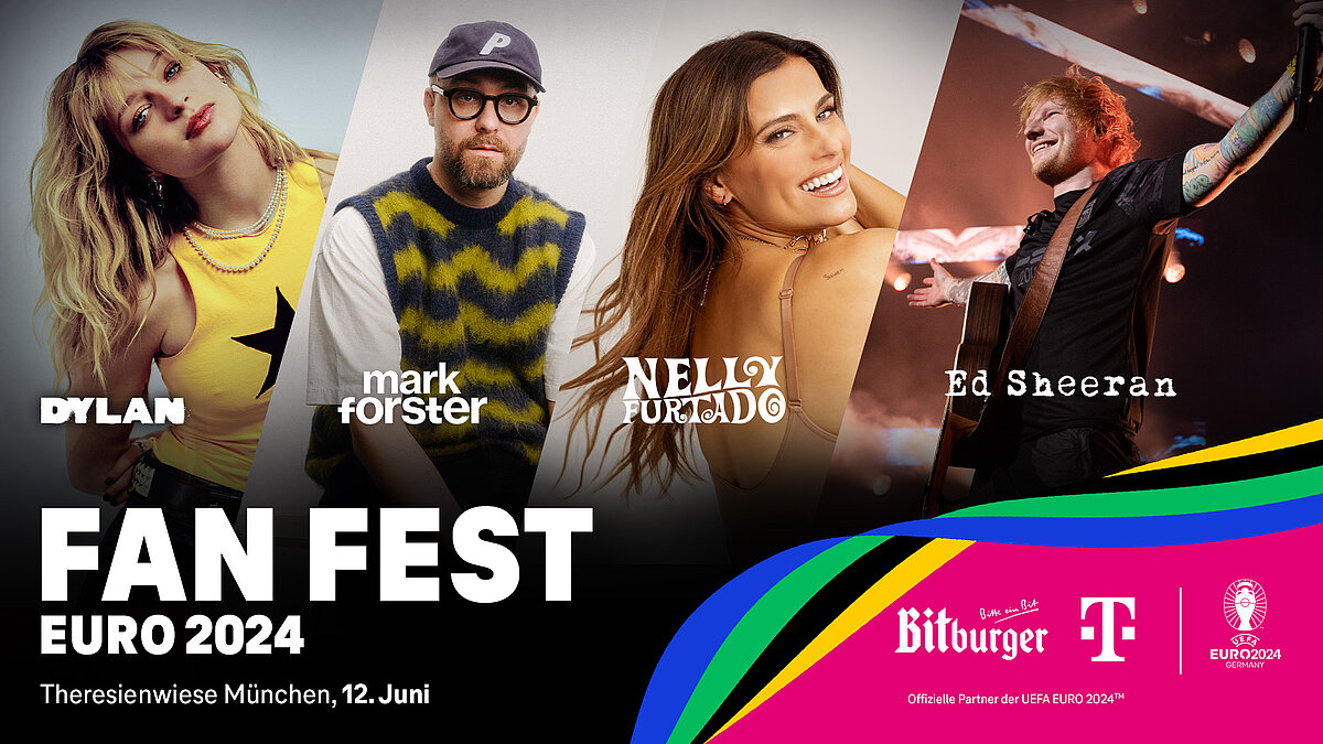 FAN FEST EURO 2024 Ed Sheeran, Nelly Furtado, Mark Forster und Dylan